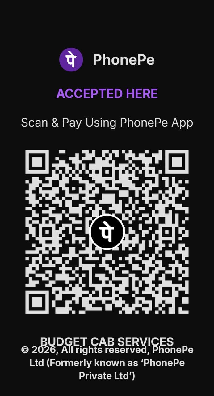 PhonePe payment QR code for Budget Cab Services
